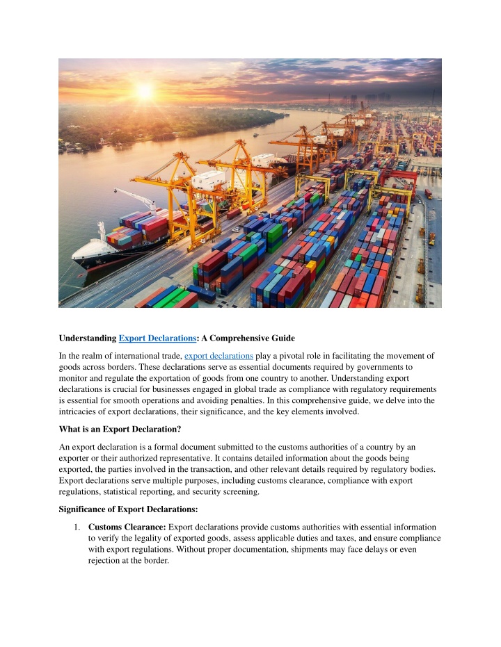 understanding export declarations a comprehensive