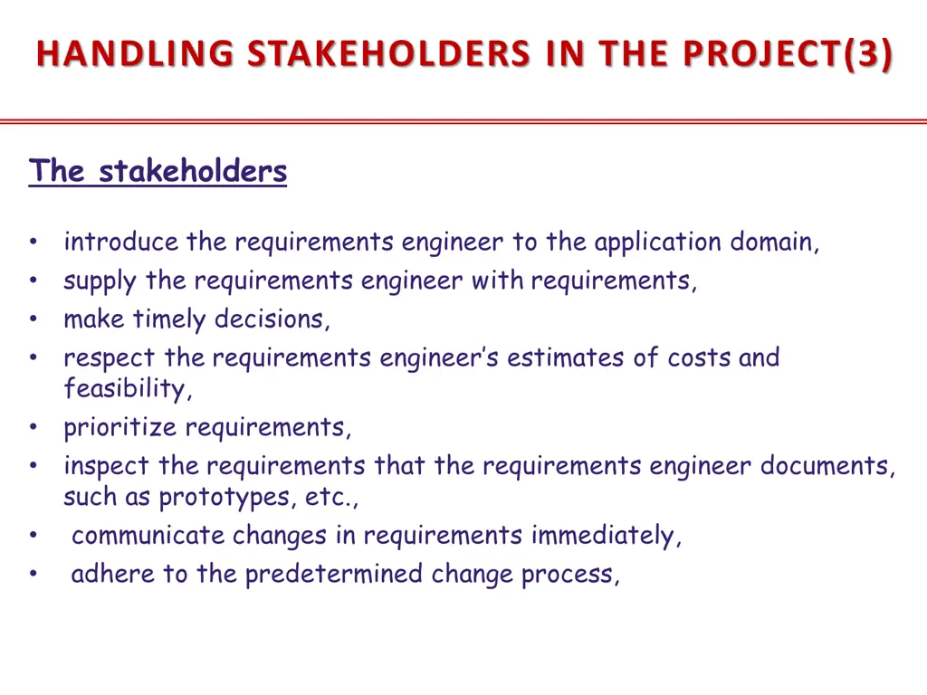 handling stakeholders in the project 3