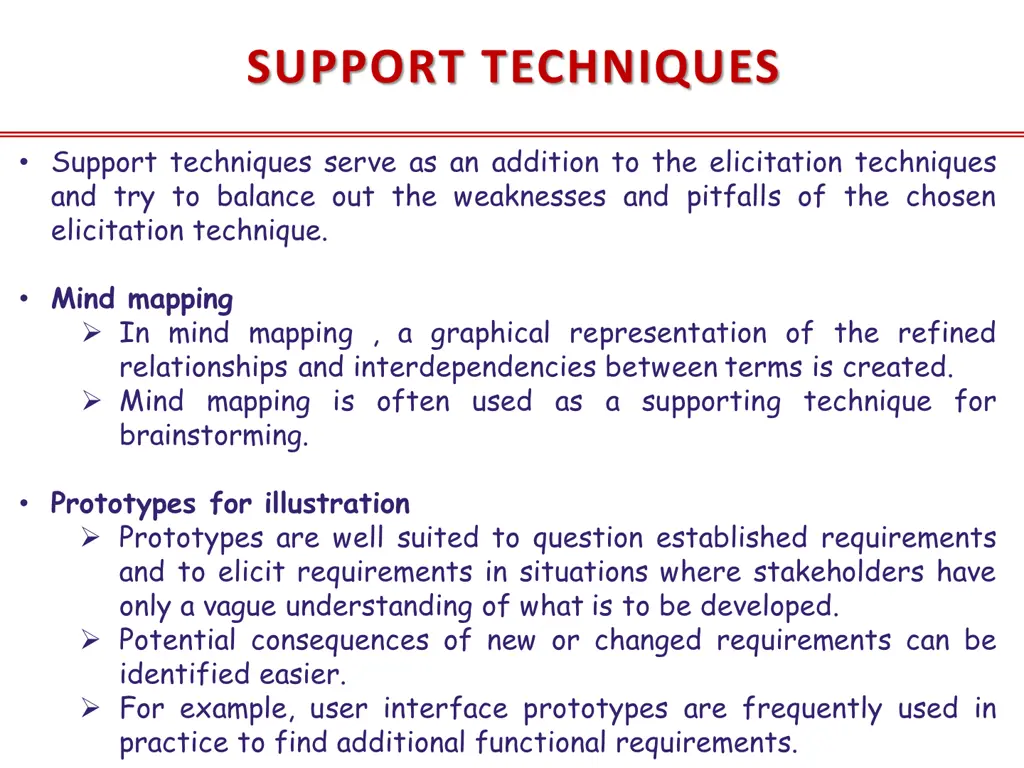 support techniques