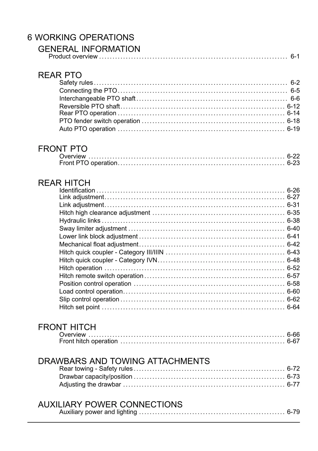 6 working operations general information product