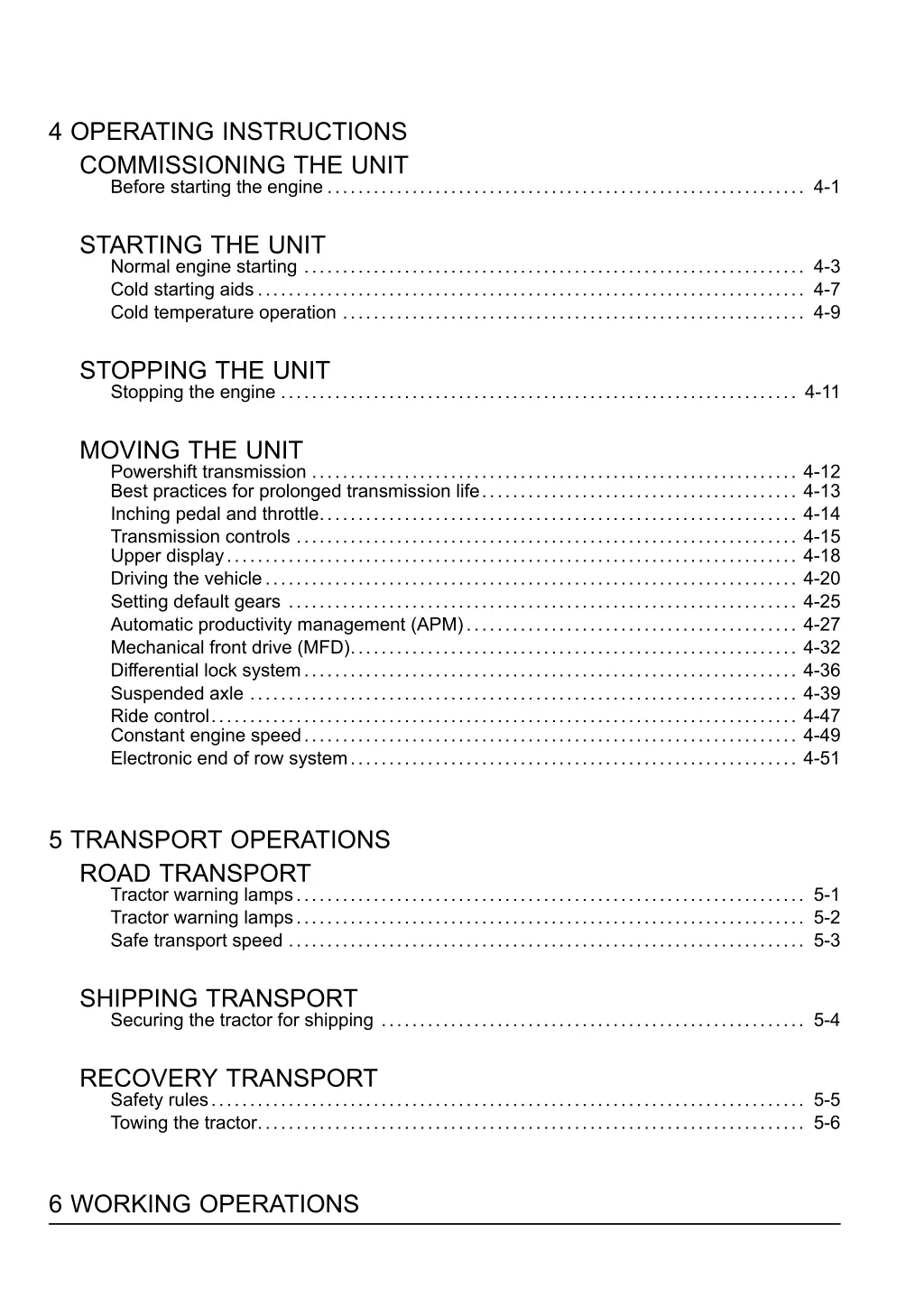 4 operating instructions commissioning the unit