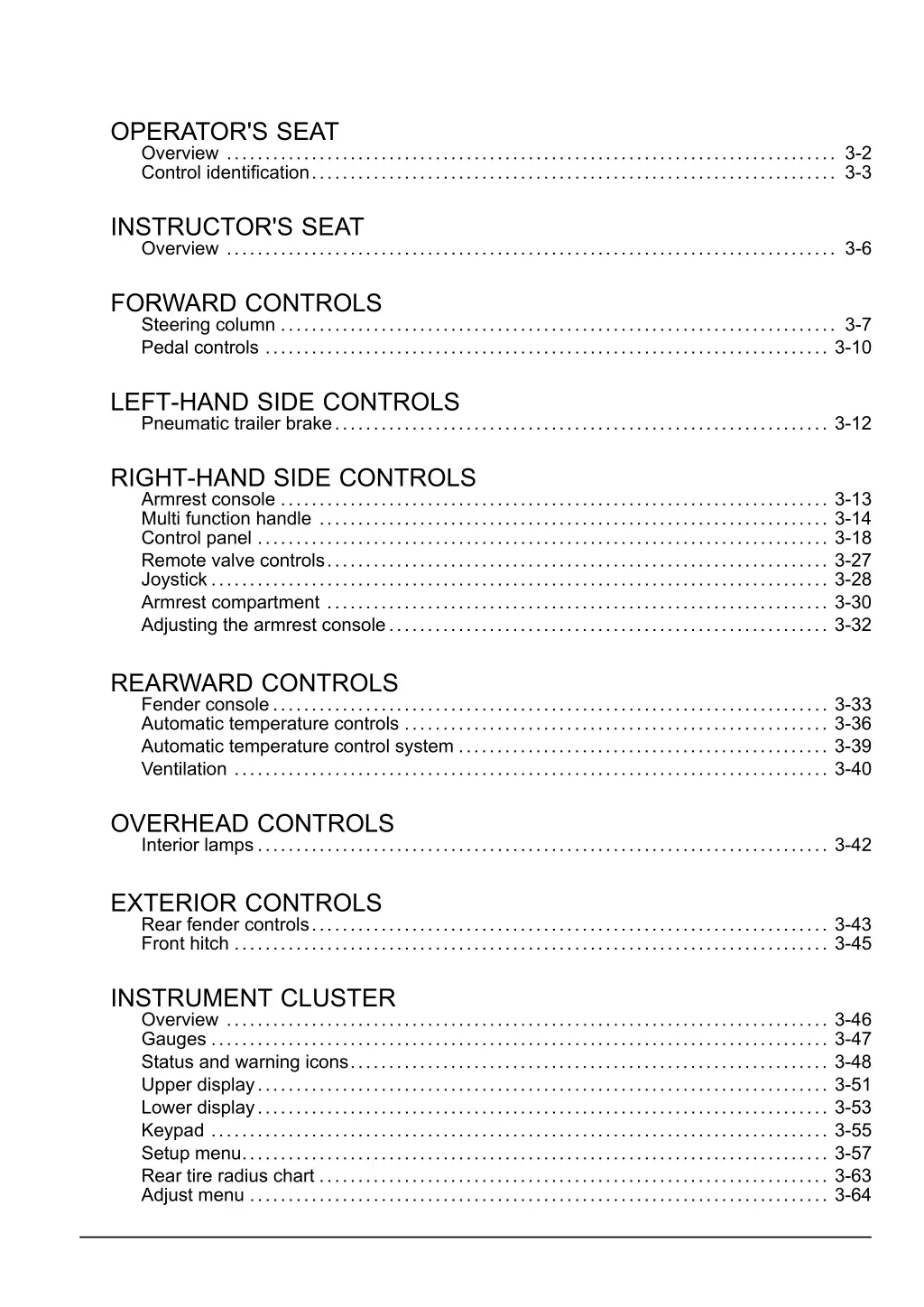 operator s seat overview 3 2 control