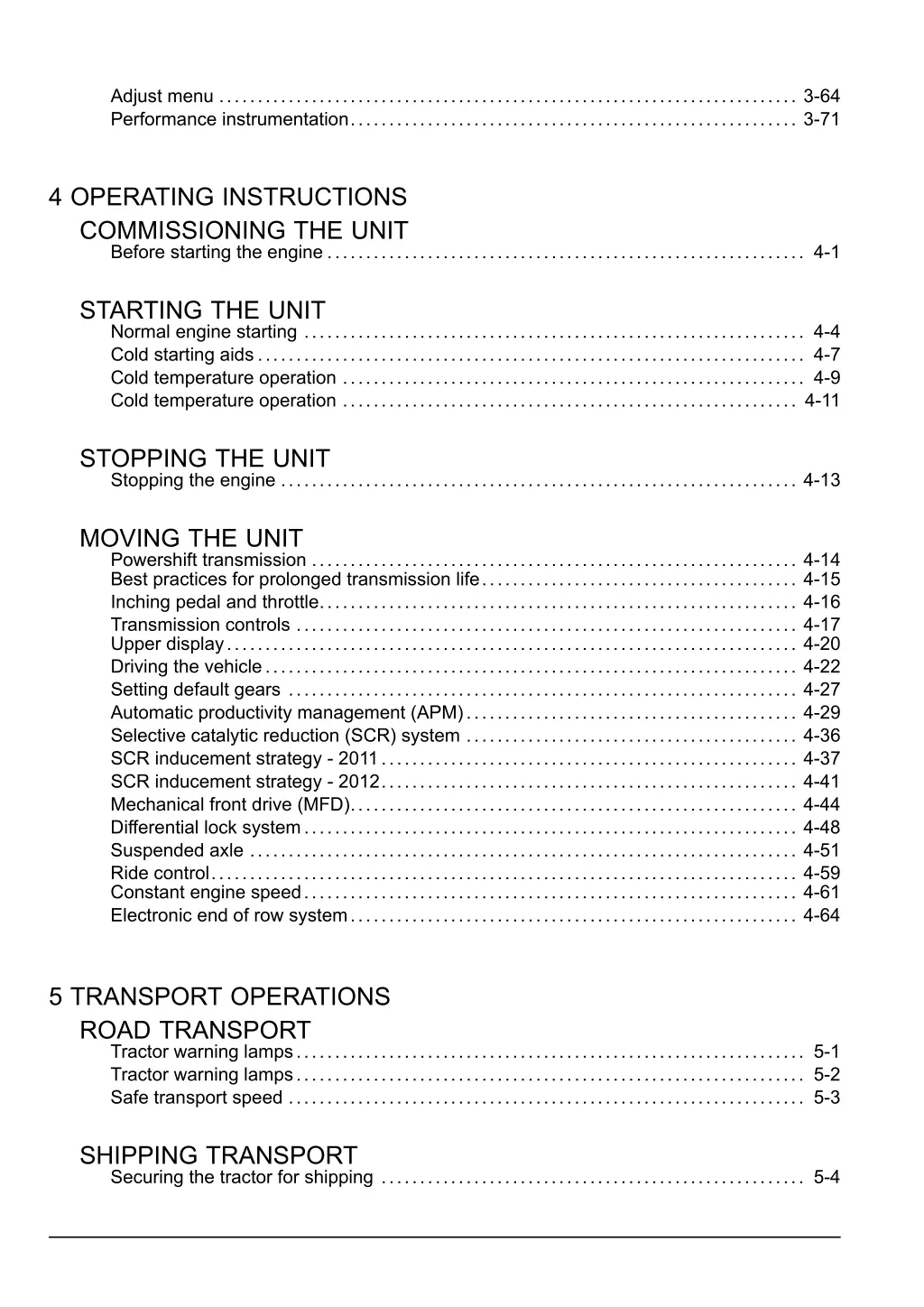 adjust menu 3 64 performance instrumentation 3 71