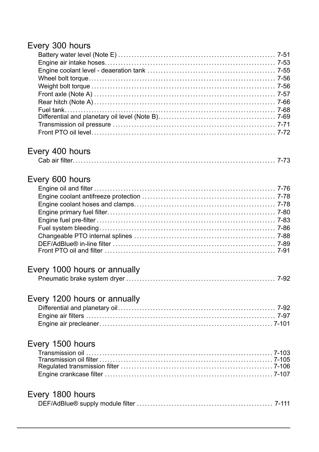 every 300 hours battery water level note