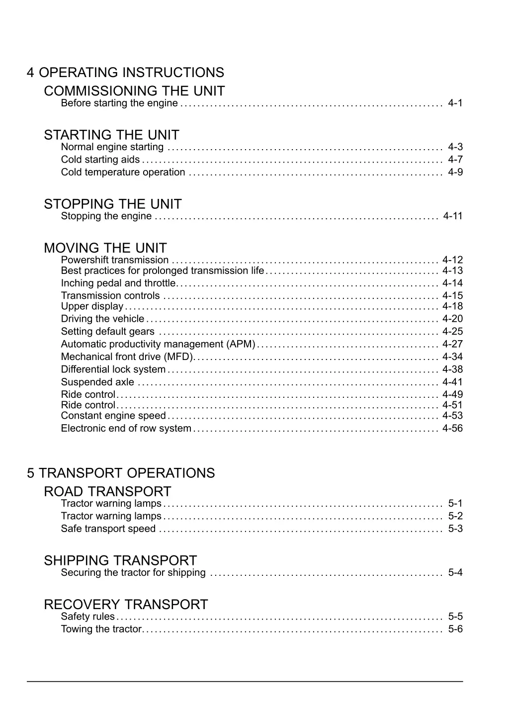 4 operating instructions commissioning the unit