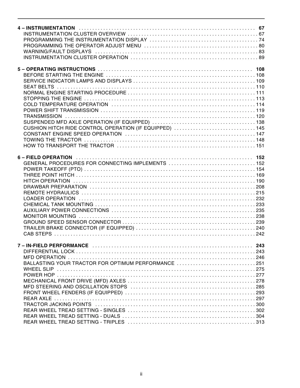 4 instrumentation 67 instrumentation cluster