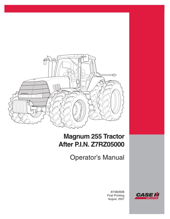 magnum 255 tractor after p i n z7rz05000