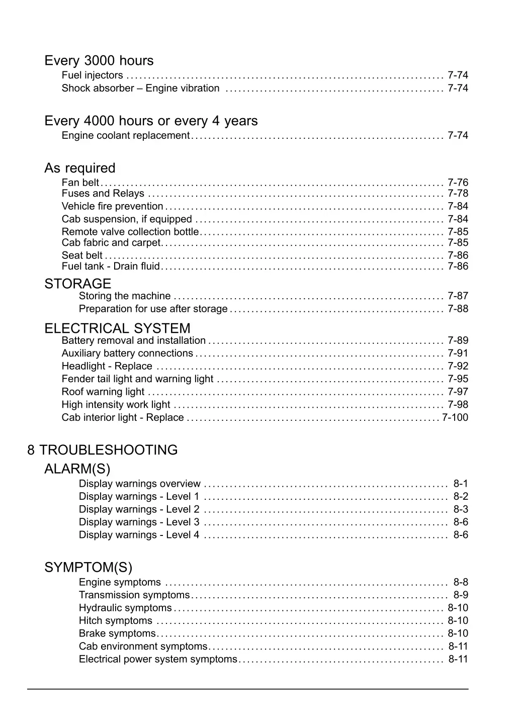 every 3000 hours fuel injectors 7 74 shock