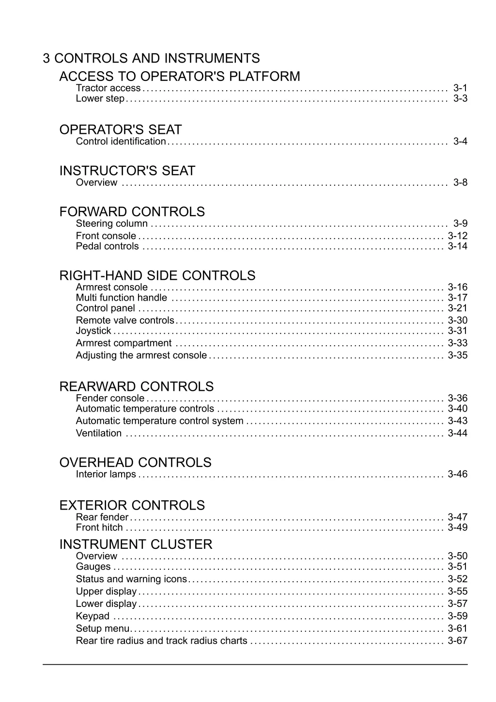 3 controls and instruments access to operator