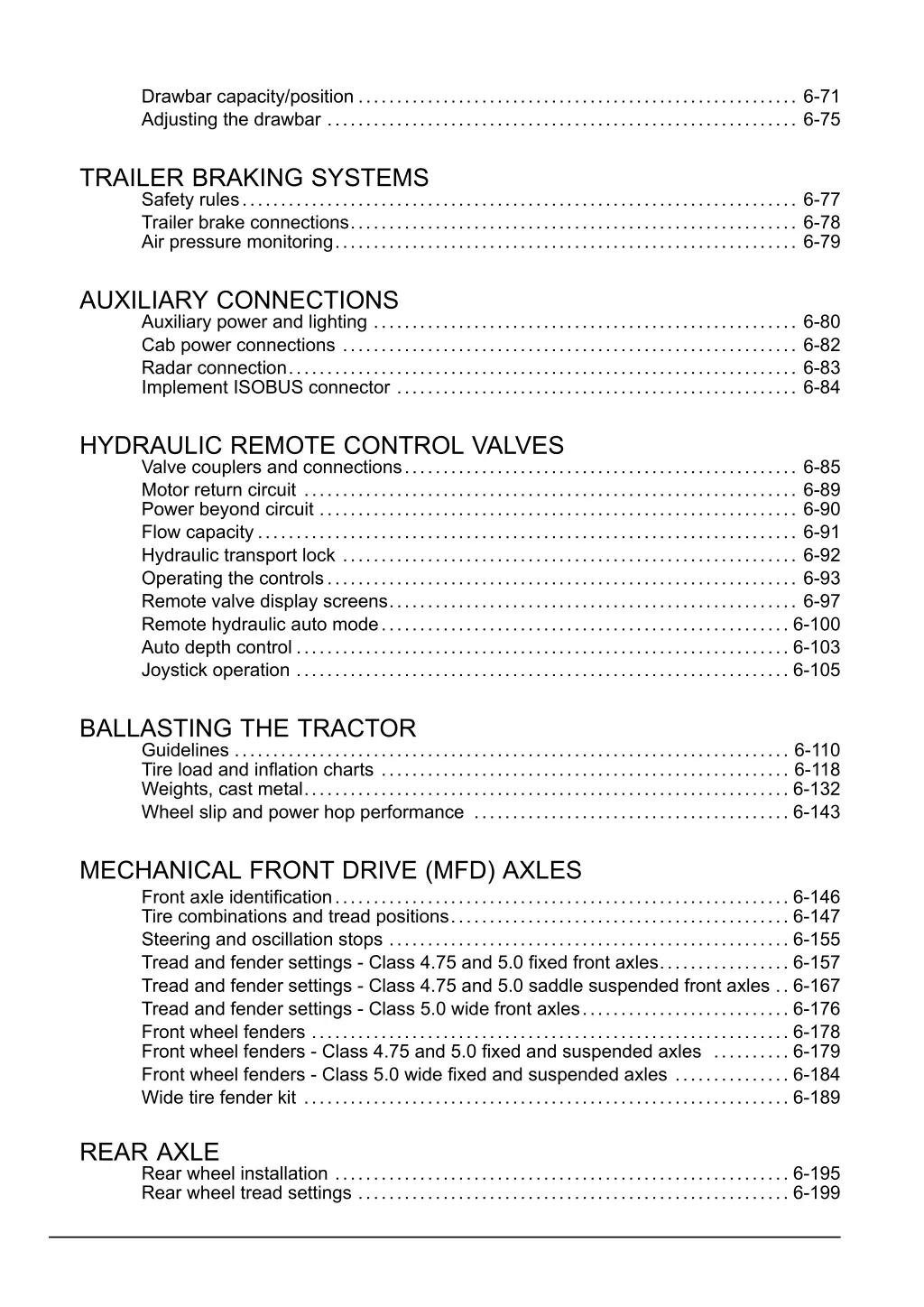 drawbar capacity position 6 71 adjusting