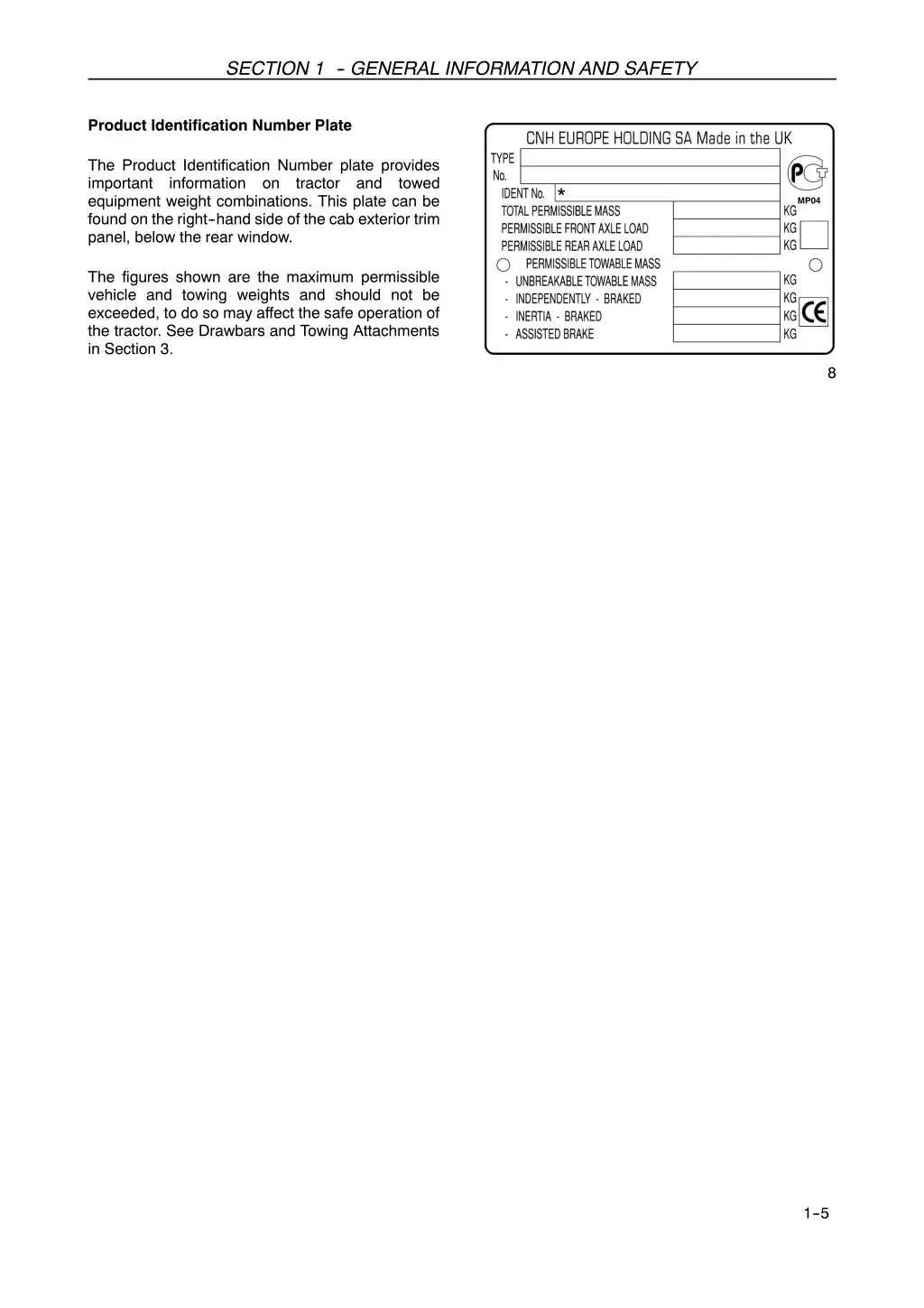 section 1 general information and safety 3