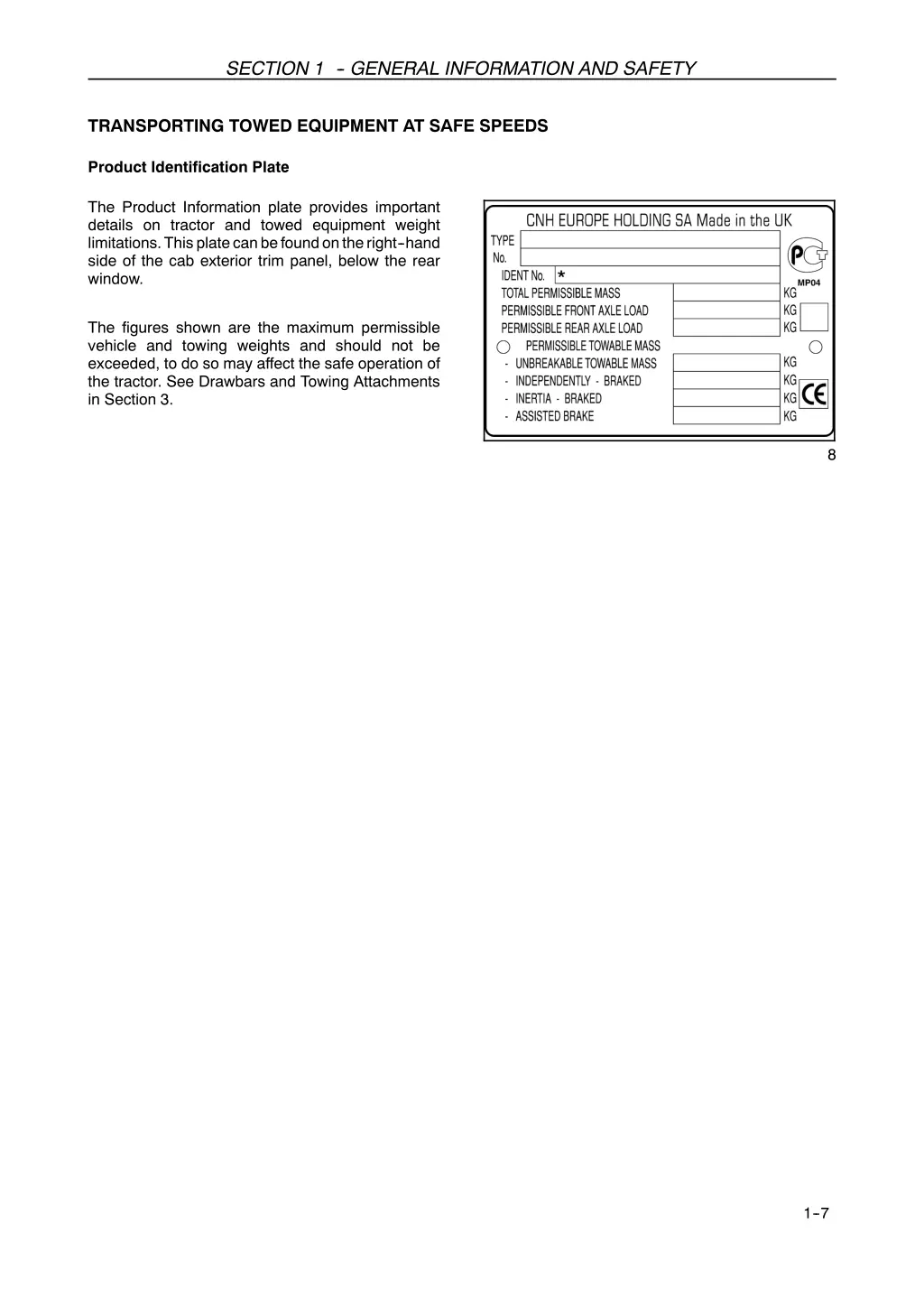 section 1 general information and safety 5