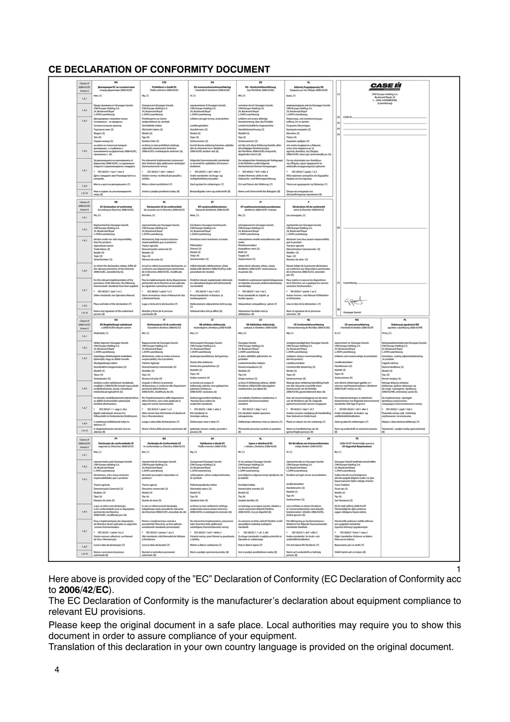 ce declaration of conformity document