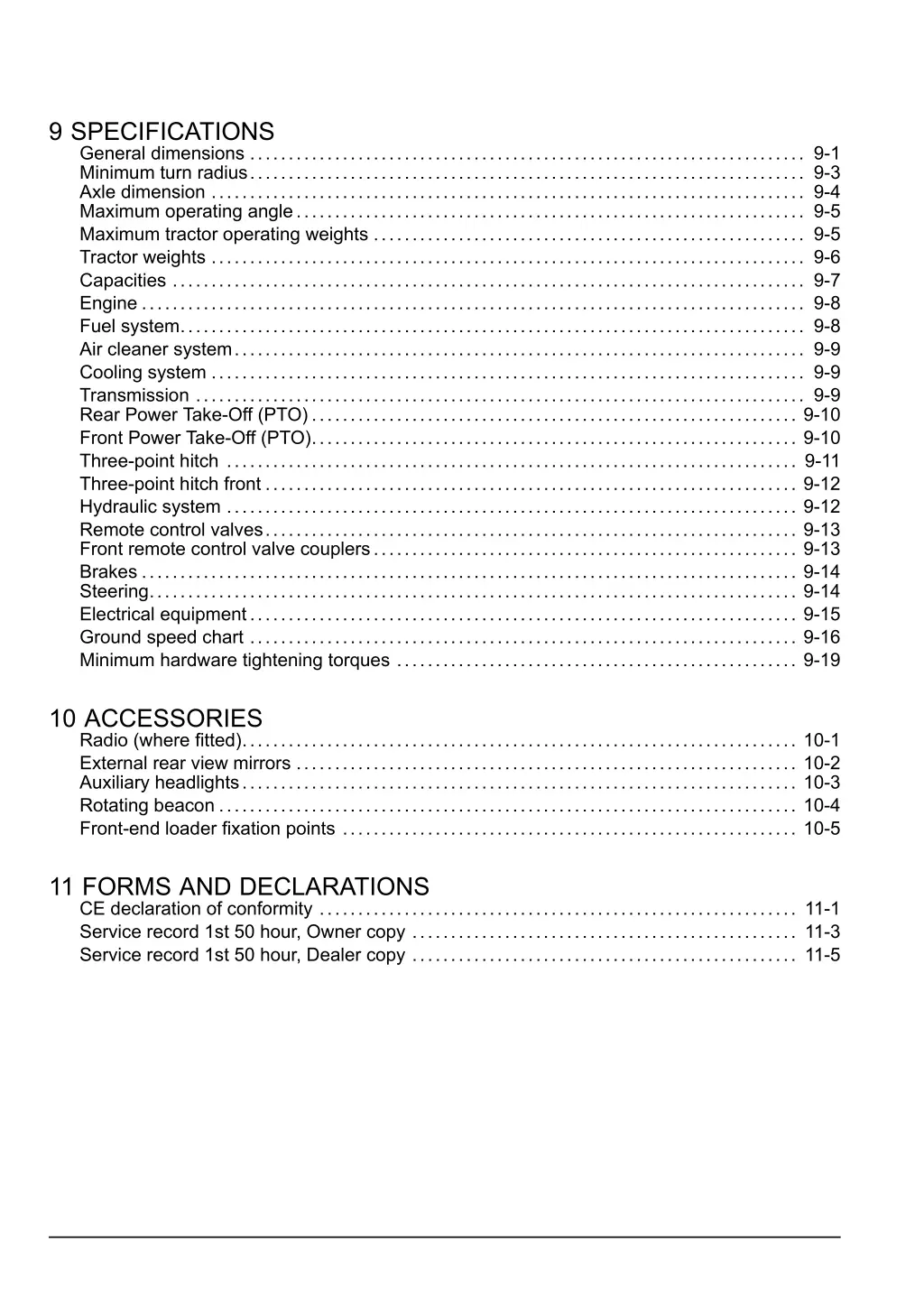 9 specifications general dimensions 9 1 minimum