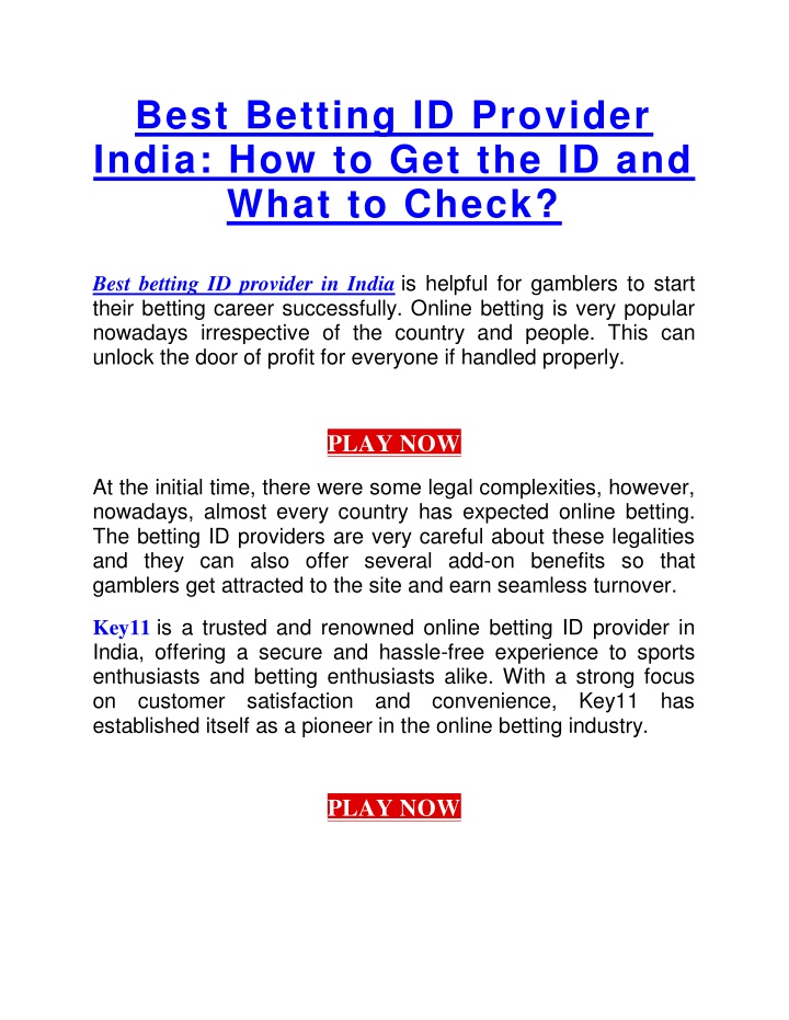 best betting id provider india