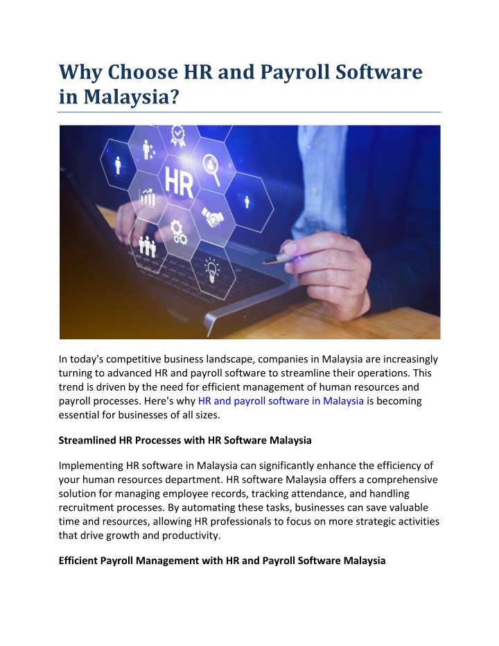 why choose hr and payroll software in malaysia