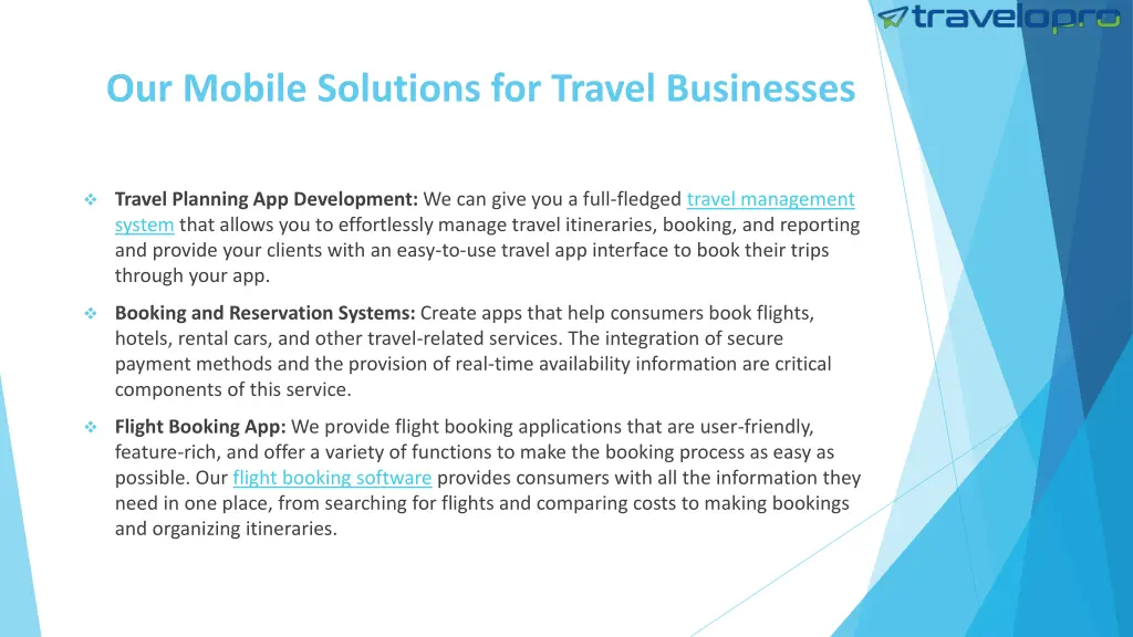 our mobile solutions for travel businesses