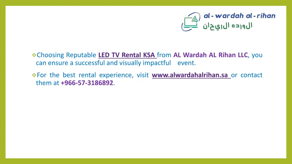 choosing reputable led tv rental ksa from