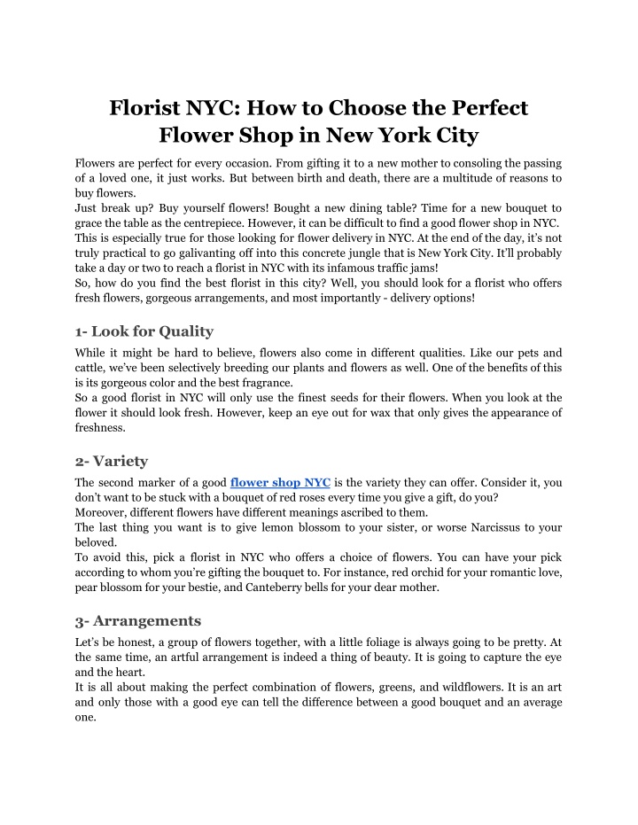 florist nyc how to choose the perfect flower shop