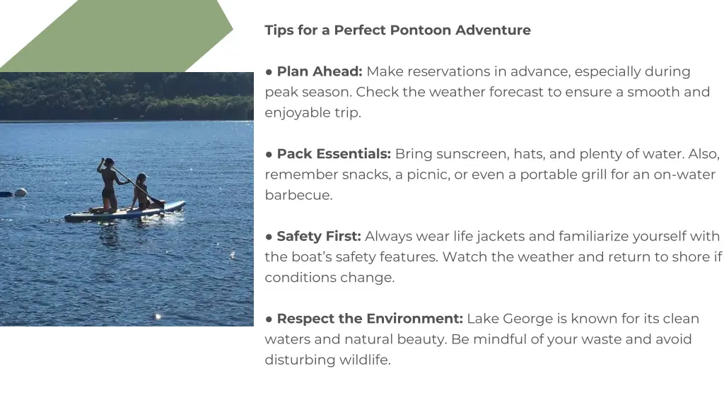 tips for a perfect pontoon adventure