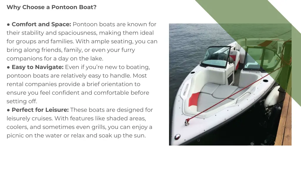 why choose a pontoon boat