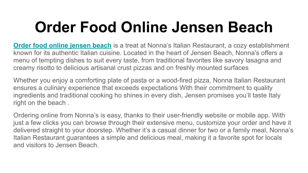 order food online jensen beach