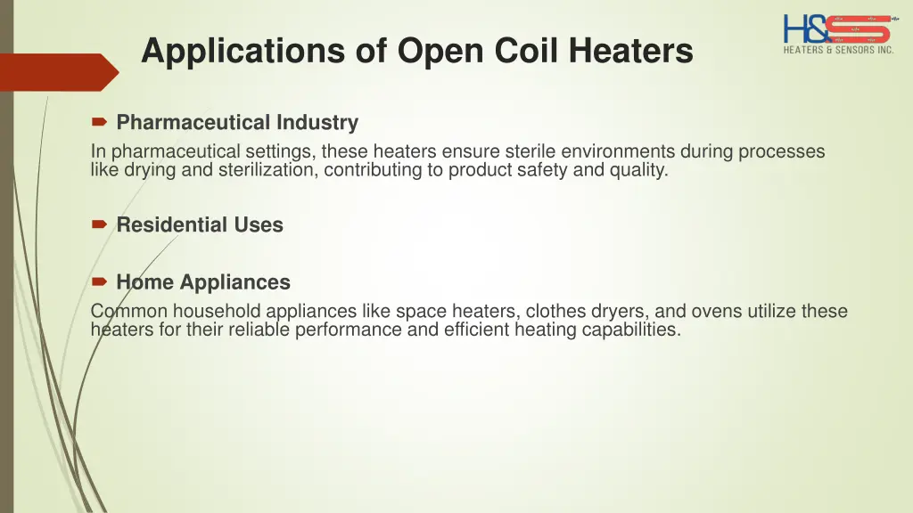 applications of open coil heaters 1