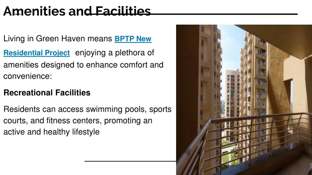 amenities and facilities