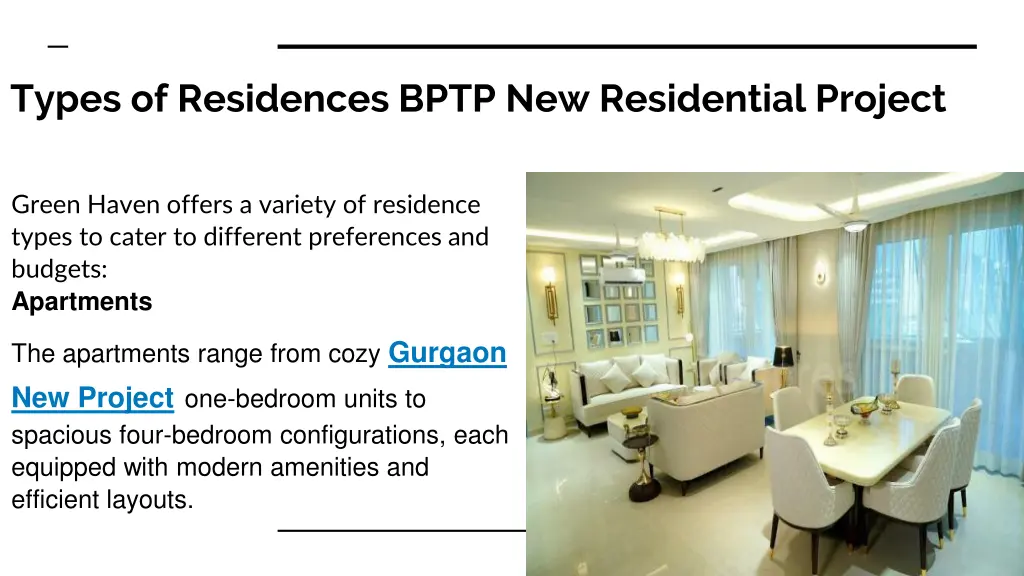 types of residences bptp new residential project