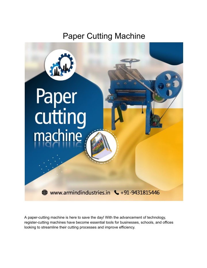 paper cutting machine