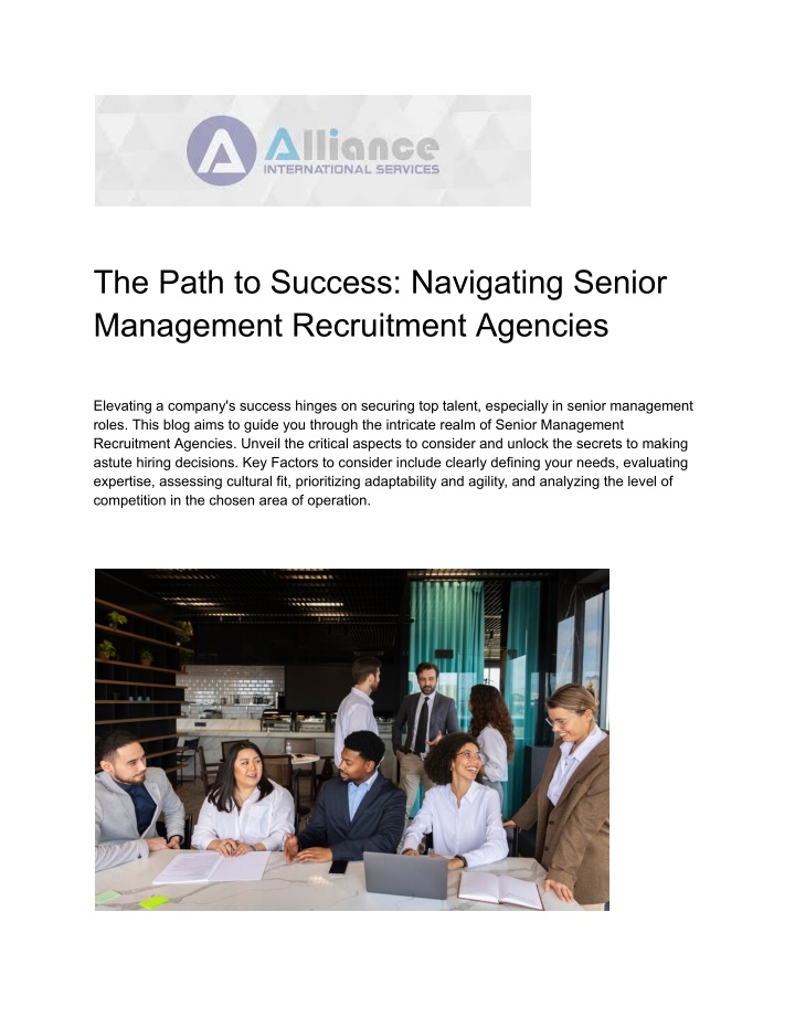 the path to success navigating senior management