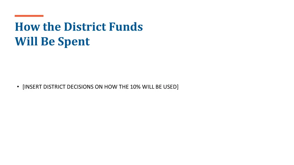 how the district funds will be spent