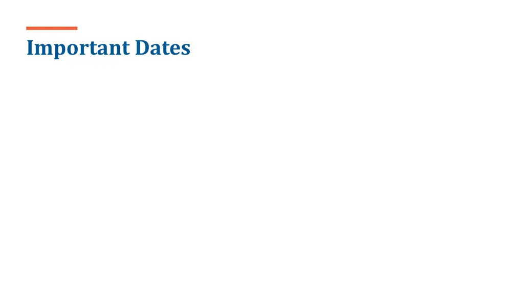 important dates