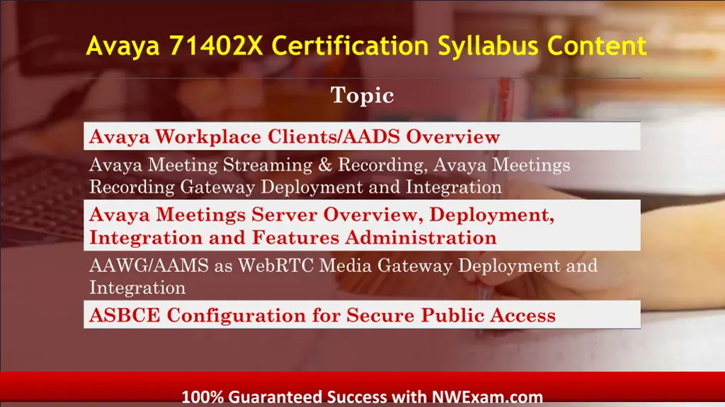 avaya 71402x certification syllabus content