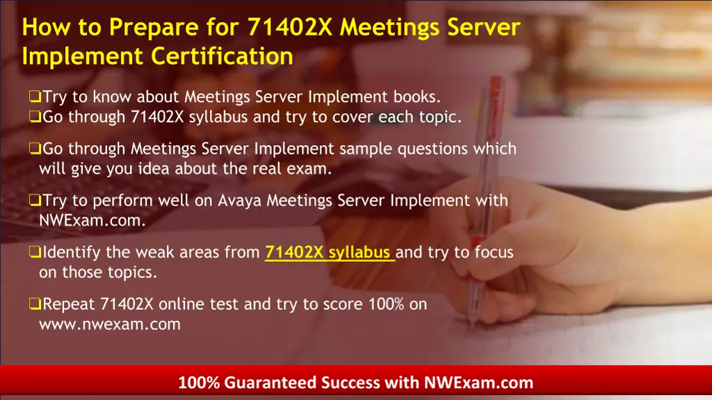 how to prepare for 71402x meetings server