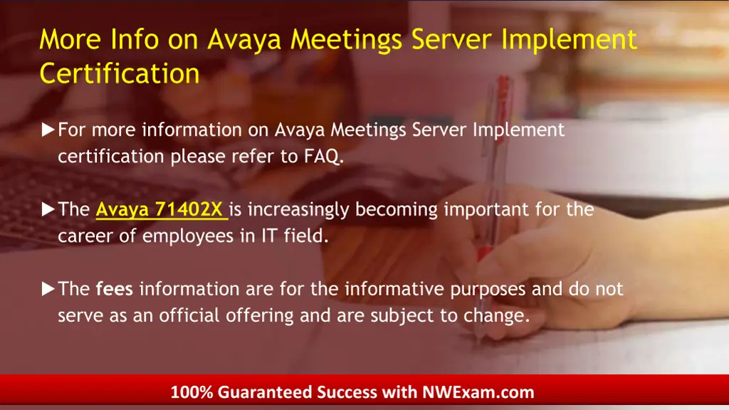 more info on avaya meetings server implement