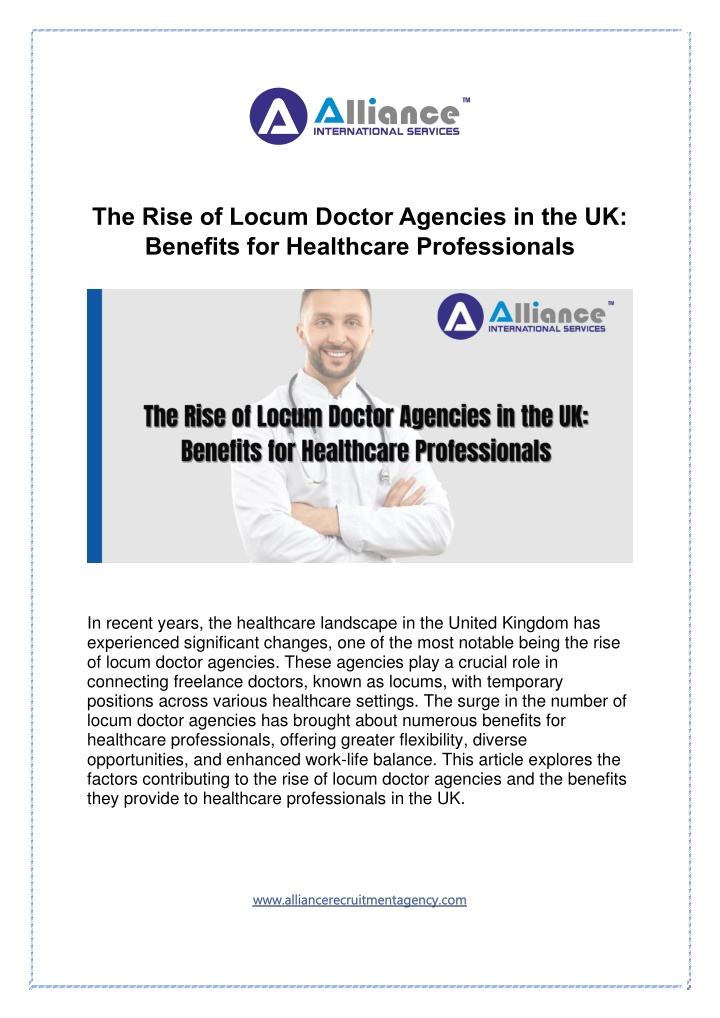 the rise of locum doctor agencies