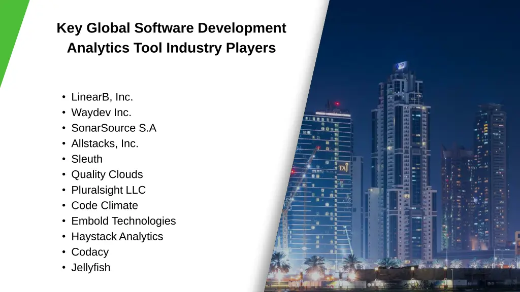 key global software development analytics tool