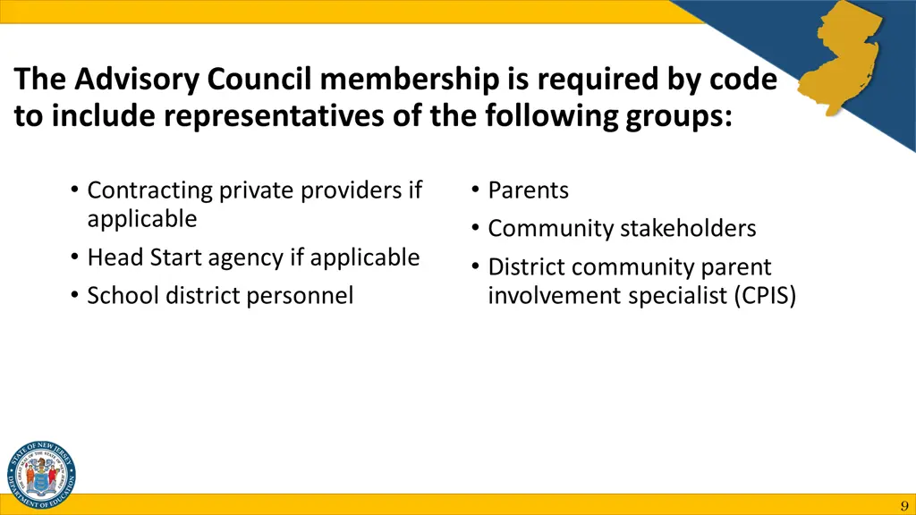 the advisory council membership is required