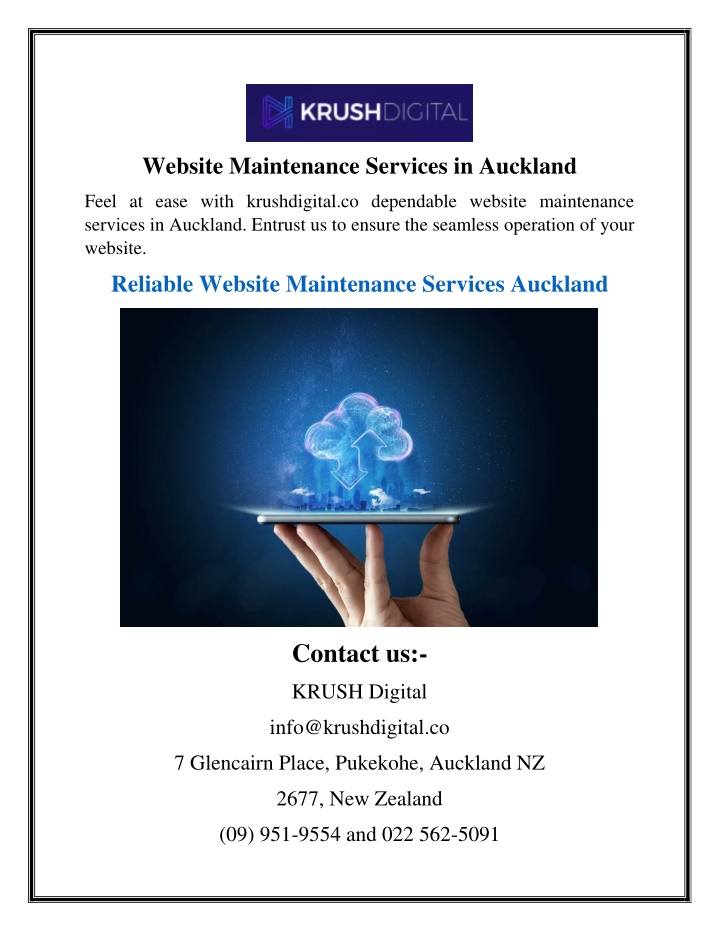 website maintenance services in auckland