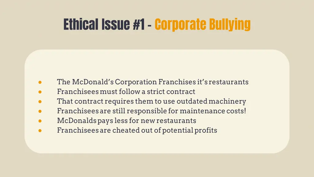 ethical issue 1 corporate bullying