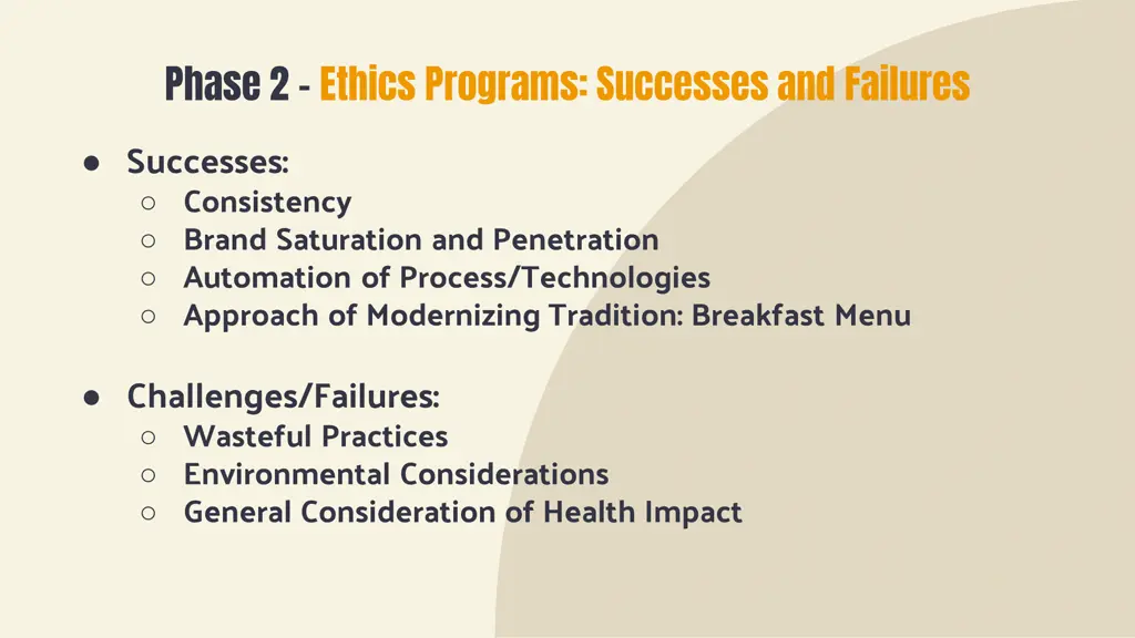 phase 2 ethics programs successes and failures