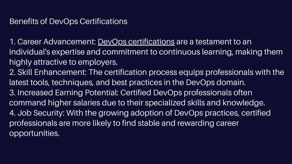 benefits of devops certifications