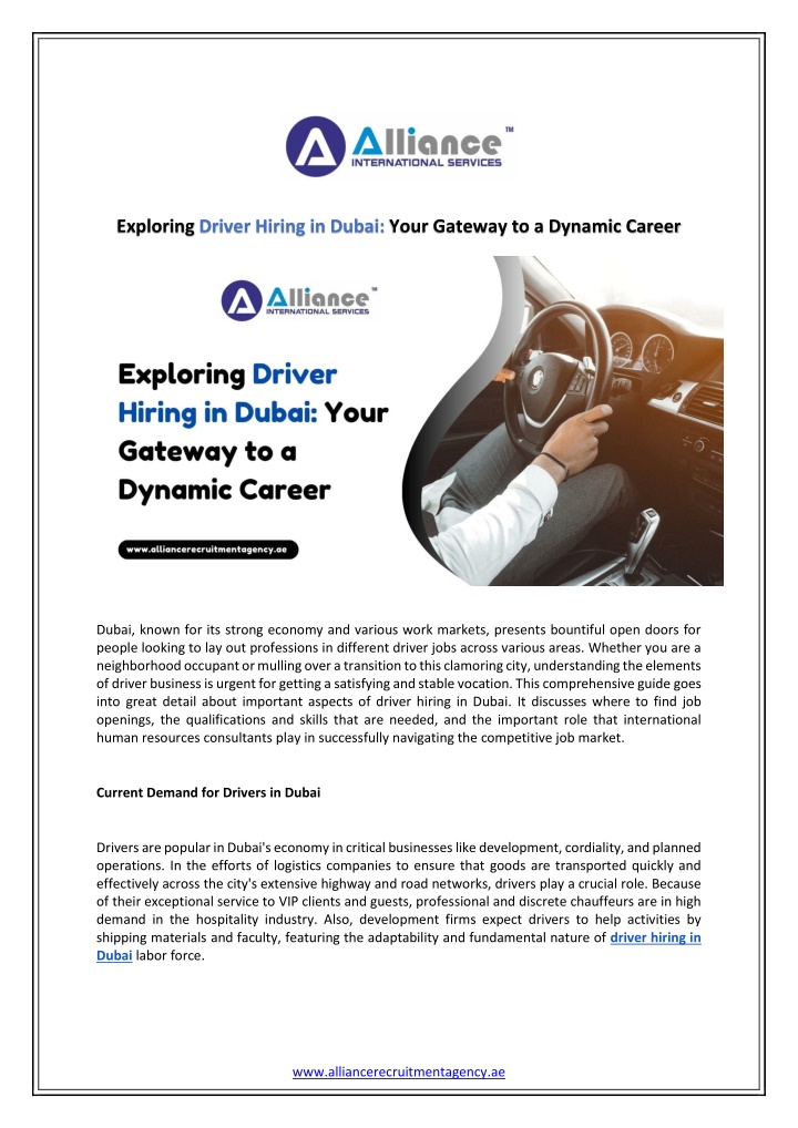 exploring driver hiring in dubai your gateway