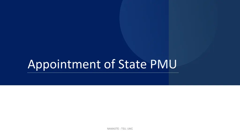 appointment of state pmu