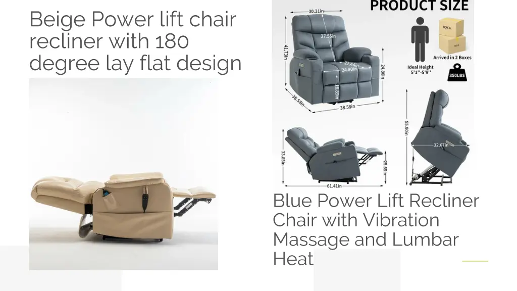 beige power lift chair recliner with 180 degree