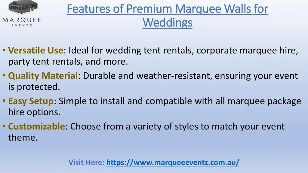 features of features of premium marquee walls