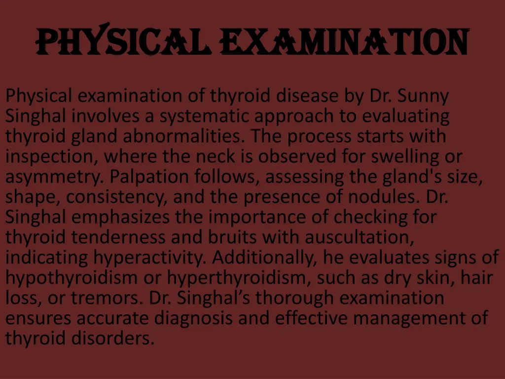 physical examination physical examination