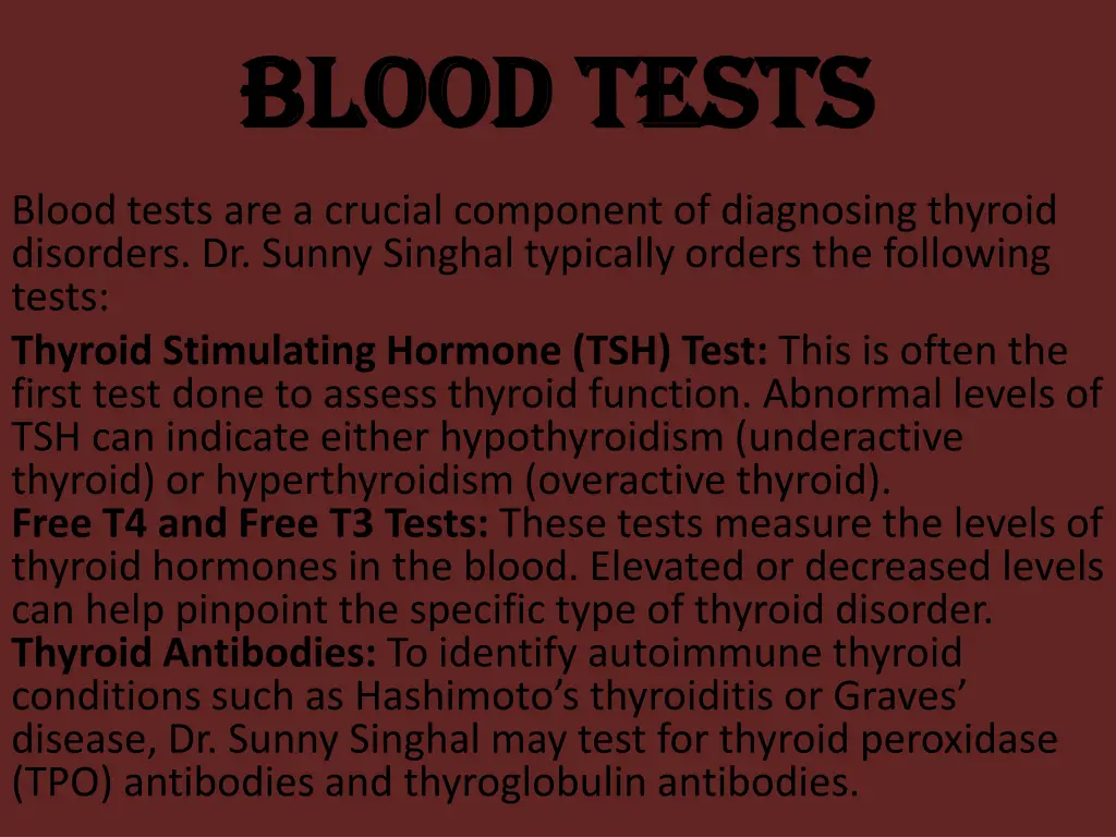 blood tests blood tests