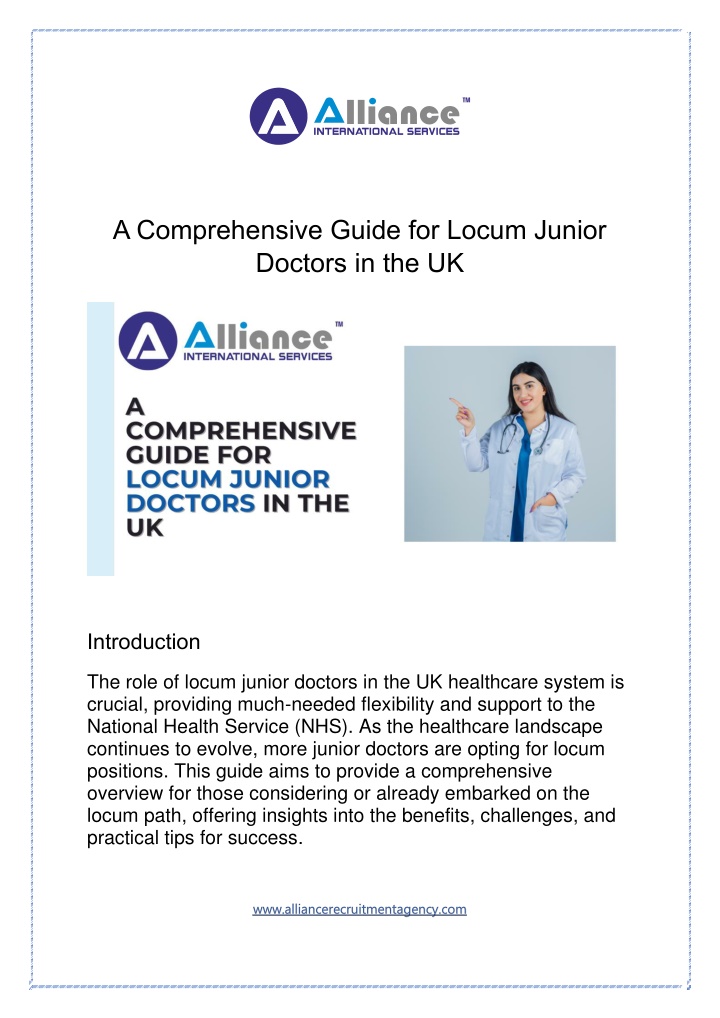 a comprehensive guide for locum junior doctors